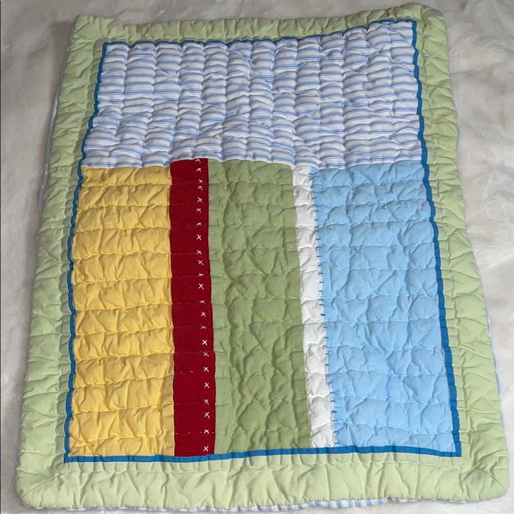 Pottery Barn Kids colorful, quilted standard size pillow sham